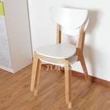 宜家诺米拉餐椅实木靠背椅子餐桌椅白色简约洽谈椅咖啡椅子北欧