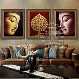 东南亚客厅玄关挂画泰式装饰画宗教佛像画纯手绘油画