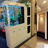 新概念鱼缸 生态鱼缸屏风玄关创意水族箱 带鞋柜家具式玻璃鱼缸