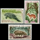 科特迪瓦1964年动物-海牛河马羚羊3全(斯科特价$6.9)(XA2408)