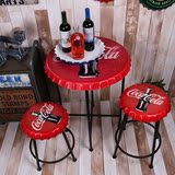 美式复古铁艺酒瓶盖酒吧椅 创意啤酒盖吧台椅凳休闲主题餐吧桌椅