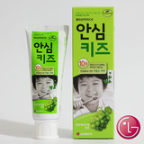 韩国LG6-12岁儿童牙膏可吞咽 进口1-3岁可用 防蛀纯天然无氟