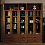 简约现代新中式实木书房多功能储物书架自由组合书柜书房家具包邮
