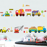 男孩房间婴儿卧室幼儿园墙壁布置装饰卡通小汽车工程车贴画墙贴纸
