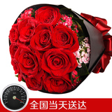 红玫瑰花礼盒鲜花速递同城杭州上海苏州南京花店生日情人节送花
