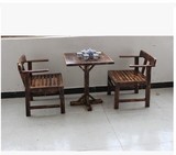 休闲户外碳化实木桌椅 家庭阳台 花园 庭院 碳化防腐木小桌椅茶桌