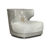 现代简约时尚创意圆形单人皮休闲沙发椅loft北欧款大师设计后布艺