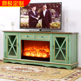 欧式美式电壁炉柜 实木电视柜 嵌入式 取暖壁炉架 装饰炉芯 1.5米