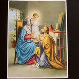 天主教圣家画 超精美挂画 耶稣玛利亚若瑟圣家挂画 基督教客厅画