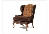美式乡村复古简欧做旧宜家小户型客厅书房皮布老虎椅单人沙发新款