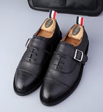 汤姆·布朗(Thom Browne)布洛克雕花扣带牛津鞋 正装男士商务皮鞋