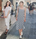 2016夏款韩国代购Cherrykoko街头时尚印花连衣裙-C64MAOP3(29381)