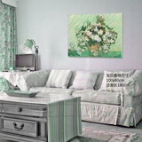 梵高白玫瑰无框画定制沙发背景墙装饰画卧室墙画办公空间挂画壁画