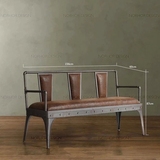 工业LOFT风格 复古卡座沙发 美式餐厅餐椅双人椅酒吧桌椅咖啡厅椅