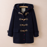 2015冬装小熊维尼专柜少女学生刺绣韩版修身羊毛呢子大衣外套正品
