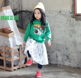韩国童装女童韩版高弹力牛仔针织裙子儿童打底裤春秋季新款公主裙