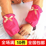 秋冬季韩版时尚儿童女士袖套批发厂家直销蝴蝶结套袖纯棉防污袖头