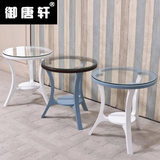 欧式小型户客厅沙发配套组合茶几实木现代休闲钢化玻璃组合茶桌椅