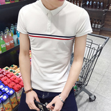 2016夏季新款韩版修身纯棉翻领上衣保罗衫英伦短袖T恤男士polo衫