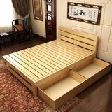 名匠单人床简易实木双人床包邮1.5 1.8松木儿童床木板床1.2米简约