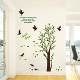 特价小鸟绿树客厅电视沙发墙贴画简约卧室书房墙饰可移除贴纸包邮