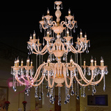 欧式法式豪华三层超大树枝水晶吊灯别墅复式楼大堂客厅蜡烛灯具