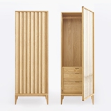 吱音观边衣柜 卧室黑胡桃木白橡木衣橱中式设计师实木极美家具