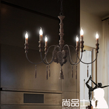 尚品士美式乡村复古艺术个性餐厅吊灯高档创意欧式原木流苏吊灯