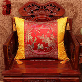 定做中式靠垫百子图中国风仿古靠枕红木家具沙发靠枕抱枕枕套含芯