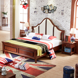 美式实木床 橡胶木床 美式乡村双人床1.8米大床 婚床