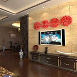 福禄寿书法字画3D亚克力立体墙贴喜庆客厅电视沙发背景墙装饰品