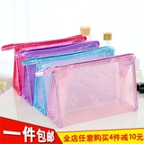 韩国可爱金丝半透明网布出差旅行防水洗漱包大容量收纳化妆包包邮
