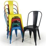 复古铁艺凳子餐椅铁皮椅简约休闲椅酒吧椅咖啡靠背椅创意椅子