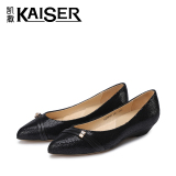 Kaiser/凯撒低跟单鞋女妈妈平跟鞋日常休闲鞋 圆点纹牛皮真皮女鞋