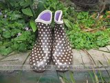 雨鞋 女 时尚雨鞋 雨靴出口韩国/外贸圆点低帮雨靴/套鞋胶鞋