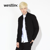Westlink/西遇2016春季新款 潮活力竖条纹夹克棒球衫短款男外套