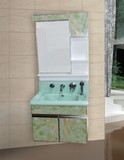新款PVC组合简约浴室柜玉石台盆整体洗手洗脸盆洗漱盆吊柜