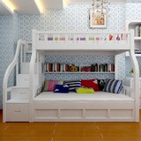 实木双层床儿童床上下床松木子母床高低床多功能高箱床储物床