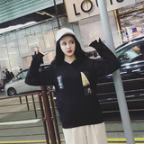 卫衣新款连帽黑色通勤套头直筒常规韩版中长款长袖单件女