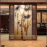 艺术玻璃 玄关过道走廊背景墙 国画 中式现代新品 竹子 竹报平安