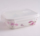 陶瓷饭盒 分格碗 保鲜碗 带盖便当分隔饭盒 快餐盘餐具 正品包邮