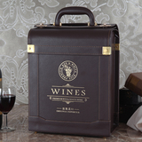 红酒盒子PU 双支装皮盒 礼盒包装盒 两只装拉菲葡萄酒箱子通用