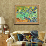 欧式油画手绘客厅餐厅装饰画挂画抽象画印象派世界名画梵高鸢尾花