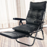 可折叠休闲皮躺椅午休椅加厚垫多功能便捷办公电脑椅豪华版沙滩椅