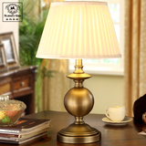 水晶台灯卧室床头灯温馨奢华欧式台灯现代全铜色婚房美式装饰灯具