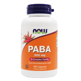 美国直邮Now Foods诺奥对氨基苯酸PABA500mg100粒皮肤头发健康