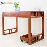 百芝纯实木台式电脑桌办公家用书桌中式古典写字台大号橡木板桌子