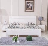 实木床全实木床橡木床水曲柳白色床1.8 1.5实木床开放漆床韩式床