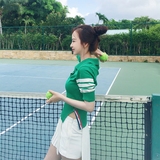 2016韩版夏季女装显瘦T恤保罗衫短袖条纹polo衫短款学生外套上衣