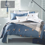 帛罗旺斯简约宜家床上用品全棉四件套 纯棉床单被套1.5m1.8米套件